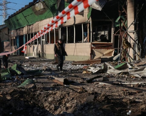 Russian strikes on Ukraine kill at least 23 as Polish prime minister warns against appeasing ‘barbarians’