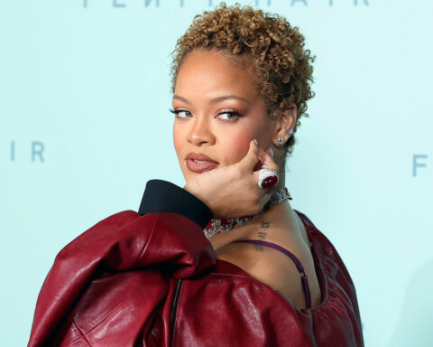 Of course Rihanna gave birth in pearls and sunglasses