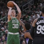 Sam Hauser becomes 4th Celtics player with 9 3s in a game as Boston keeps shooting from deep