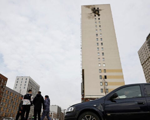 Kremlin accuses Ukraine of targeting residential apartment blocks in massive drone attack