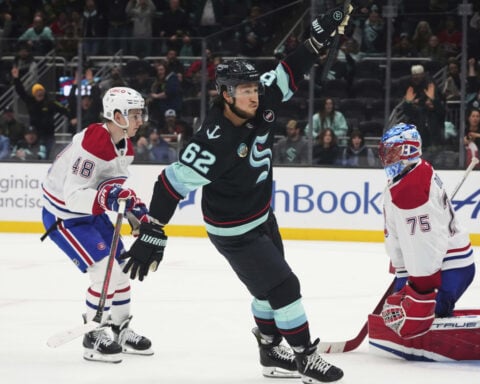 Mountour scores fastest OT goal in NHL history in Kraken's comeback win over Canadiens