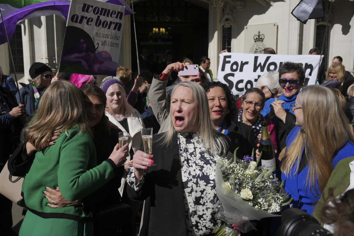 UK's top court says definition of a woman is based on biological sex and excludes transgender people