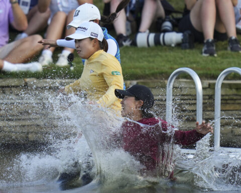 Mao Saigo of Japan wins the Chevron Championship with a birdie in a 5-way playoff