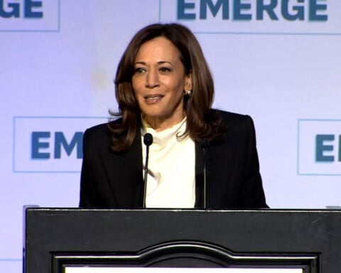 Kamala Harris condemns Trump in speech