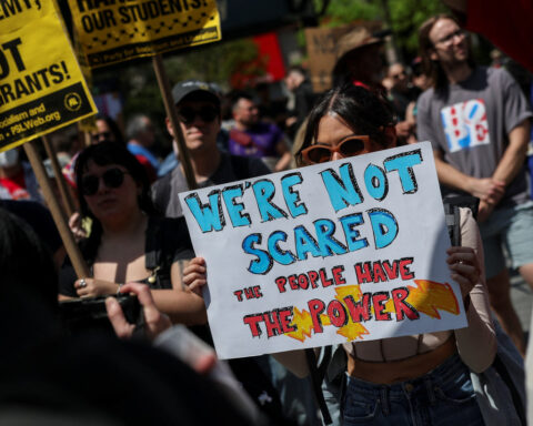 May Day protesters across US decry Trump policies, call for rule of law