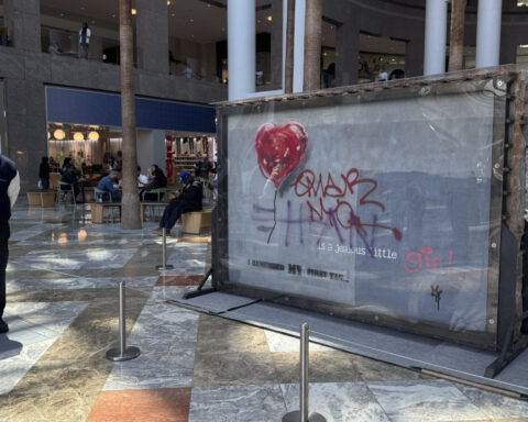 Banksy's ‘Broken Heart' painting defaced on a Brooklyn wall is up for sale
