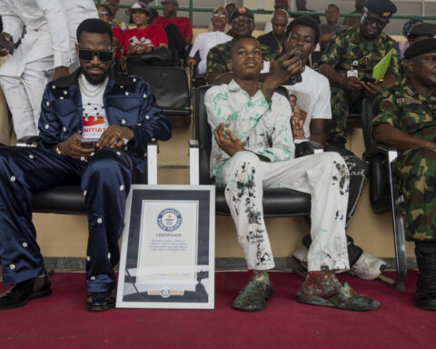 Nigerian teenager sets world painting record with canvas that's bigger than a soccer field
