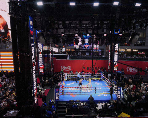 Times Square boxing event ends in a stunner as Rolando Romero beats Ryan Garcia. Haney, Lopez win