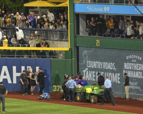 The 20-year-old man who fell to the warning track at a Pirates game is awake