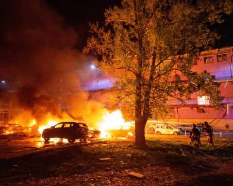 Russian drone attack on Kyiv injures 11, causes fires in housing blocks, Ukraine says
