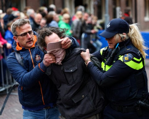 Dutch police arrest pro-Palestine protesters at World War Two anniversary event