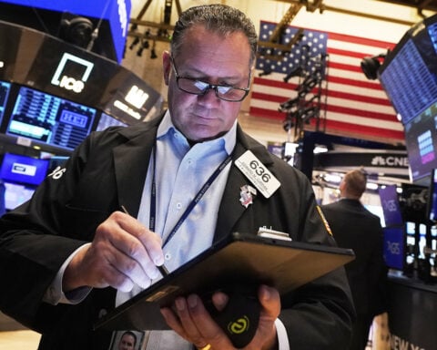 Asian shares are mostly higher after Wall St breaks its winning streak