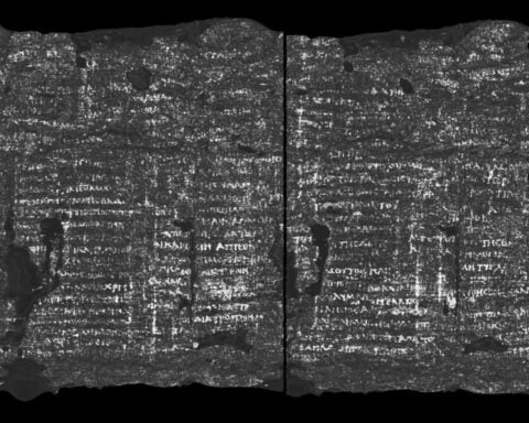 Title and author of burned, still-rolled scroll decoded after nearly 2,000 years
