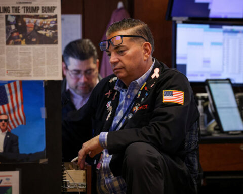 Stocks, dollar fall with Treasury yields while oil rebounds