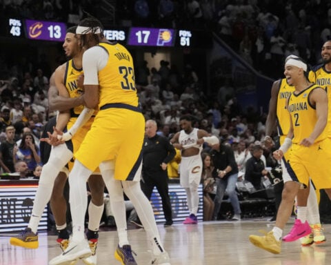 Haliburton's 3 with 1.1 seconds left gives Pacers 120-119 stunning win over Cavs and 2-0 series lead