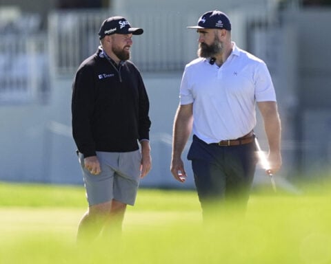 Go Birds and birdies: Retired Eagles great Jason Kelce takes his swings, advice at PGA Tour pro-am