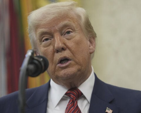 Trump says he'll decide what the US will call the Persian Gulf while in the Middle East