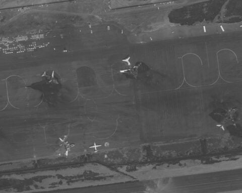 Fighter jet goes overboard from USS Harry S Truman. Yemen's Houthis assess Sanaa airport damage