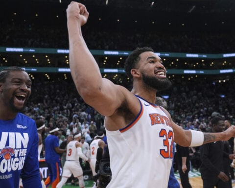 Knicks take a 2-0 lead over the Celtics after coming from 20 down again to win 91-90