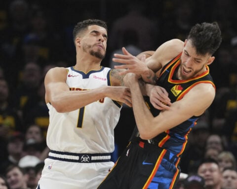 Thunder set NBA playoff record for first-half points with 87 vs. Denver in Game 2 of West semis