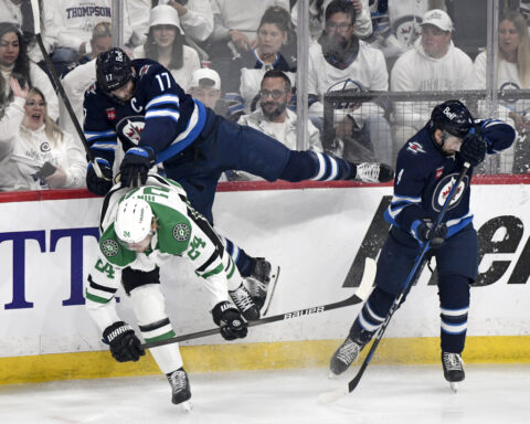 Mikko Rantanen has second straight hat trick as Stars beat Jets 3-2 in series opener