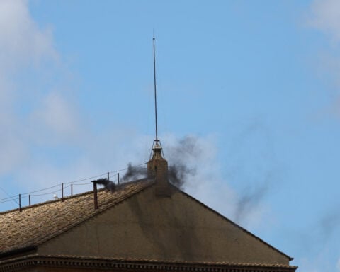 Black smoke signals no pope elected in morning conclave votes