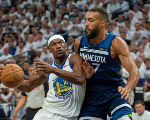 Minnesota Timberwolves take advantage of Steph Curry’s absence to level series with Golden State Warriors