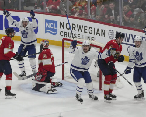Marchand scores in OT, Panthers top Maple Leafs 5-4 to cut series deficit to 2-1
