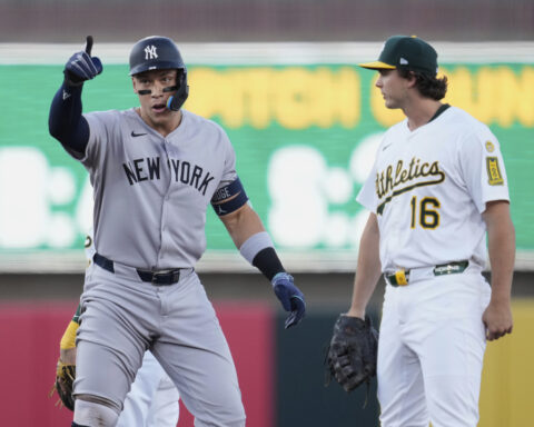 Jasson Dominguez hits 3 homers to lead the Yankees past the Athletics 10-2