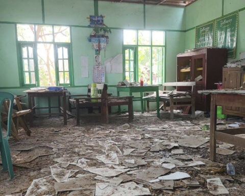 An airstrike in central Myanmar kills up to 22 people at a bombed school, reports say