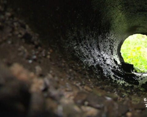 Emergency crews rescue man trapped in underground drainage pipe