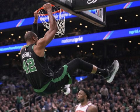 White scores 34 to help Celtics stave off elimination with 127-102 Game 5 win over Knicks