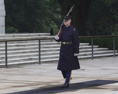 For 1 sentinel, a final walk at Arlington's Tomb of the Unknown Soldier