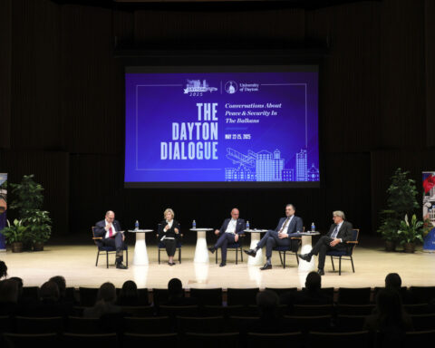 At commemoration of Dayton Peace Accords, NATO leader urges military spending to counter Russia