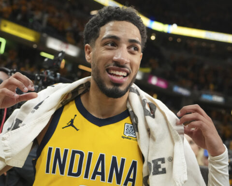 Haliburton has 32 points, 15 assists and 12 rebounds as Pacers beat Knicks 130-121 for a 3-1 lead