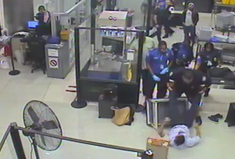 Passengers react to disturbing TSA attack caught on video at Miami International Airport