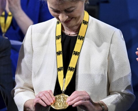Ursula von der Leyen honored with award for contributions to European unity