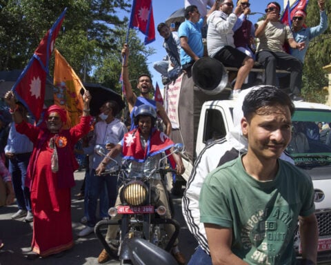 Tens of thousands demonstrate in Nepal seeking restoration of ousted monarchy