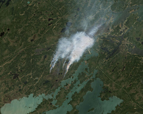 Smoke to pour into the US as Canada wildfires force province’s largest evacuation in ‘living memory’