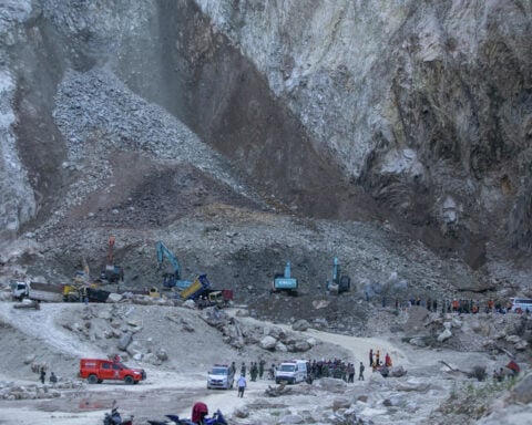 Officials say at least 10 people are dead and 6 are missing after stone quarry collapse in Indonesia