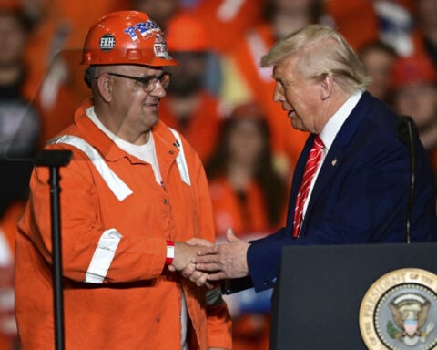 Trump tells US steelworkers he’s going to double tariffs on foreign steel to 50%