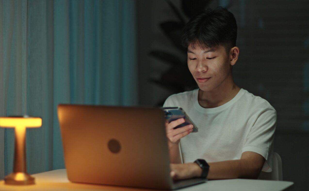 Teen talking to AI chatbot