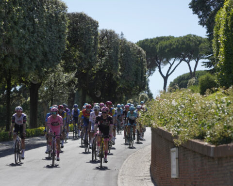 Pope Leo XIV blesses cyclists competing in the Giro d'Italia as final stage enters Vatican gardens