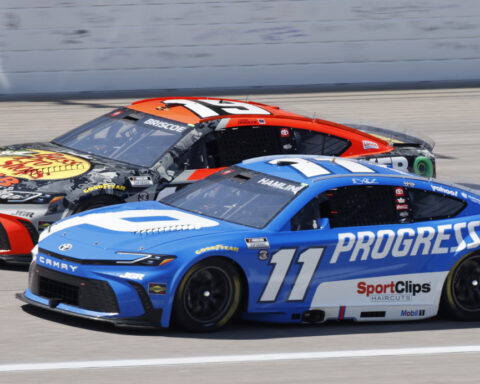 Denny Hamlin races at Nashville hoping birth of his third child holds off