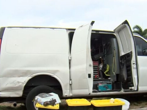 Man shares gratitude to good Samaritans after work van flips in crash
