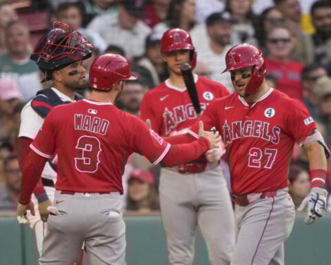 Trout bounces back from injury with 3 more hits and his 2nd career homer at Fenway Park