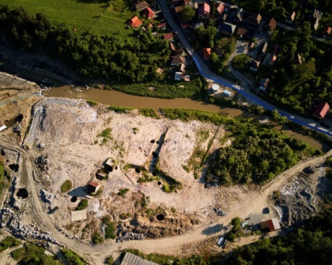 Romanian officials reroute flooded stream away from Praid salt mine