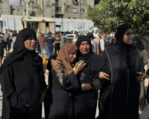 Dozens of Palestinians killed near Gaza aid distribution point, health officials say, in third day of shooting