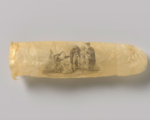 Rare 19th-century condom with erotic etching goes on display at Dutch museum