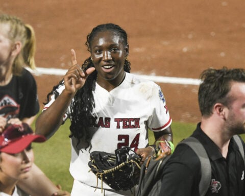 Texas Tech's NiJaree Canady breaks down after heavy pitching load in Women's College World Series